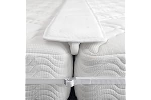 FeelAtHome 25,5 cm Liebesbrücke zum Verbinden von Zwei Einzelbetten zu einem Doppelbett - Matratzenkeil macht aus Zwei Einzelmatratzen eine Doppelmatratze - Matratzenverbinder mit Matratzenhalter Gurt
