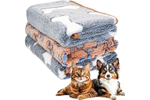 Votoko 3 Pièces Couverture pour Chien et Chat, Lavable pour, Flanelle Douce (M (76 x 53 cm))