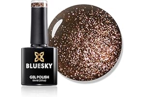 Bluesky Gel Nail Polish, Frosty Chocolate Jq11, Brown, Chocolate, Dark, Glitter, Long Lasting, Chip Resistant, 10 ml (Requires Drying Under UV LED Lamp)