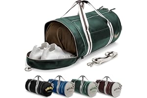 Sac de Sport Nolim-it - Vintage - Simili Cuir - Sac bandoulière Homme - Pliable - Compartiment Chaussures - Sac Voyage Cabine - Résistant à l’Eau - 60x30x30cm - Medium 54L - Duffel Bag - Musculation