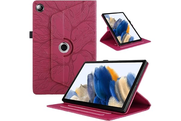 TEDTIKJT Coque pour Huawei MediaPad M5/M5 Pro 10.8" 2018 PU Cuir 360°Rotatif Multi-Angle Stand Flip Protection Housse Huawei MediaPad M5 Pro 10.8" Tablette Etuis Arbres Rotating Cover,Rouge