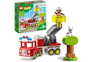 LEGO DUPLO Wóz Strażacki Misja Ratunkowa, Kreatywne Klocki Konstrukcyjne, Zabawka dla 2-latka do Zbudowania, Pomysł na Prezent Urodziny, dla Chłopca i Dziewczynki, 10969