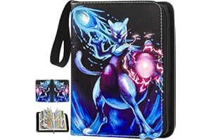 CIOVOU Sammelkarten Album für Sammelalbum Karten,Sammelkarten Album mit Reißverschluss,Karten Halter Ordner Buch,57 Seiten Sammelalbum,PU Leder Card Collection Sammelalbum