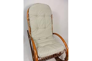 Rattani - Polster für Schaukelstuhl, Ersatzpolster Rattan Schaukelstuhl Gr. 125 x 50 x 7 cm, Fb. Uni Living Soft grau - Made in EU