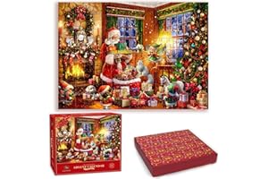 Xiujuers Calendario Avvento Puzzle, Calendario Avvento 2024 Puzzle, 1008 Pezzi Puzzle Conto Alla Rovescia di 24 Giorni per Natale, Calendario dell'Avvento Puzzle, Regali per Ragazzi e Ragazze