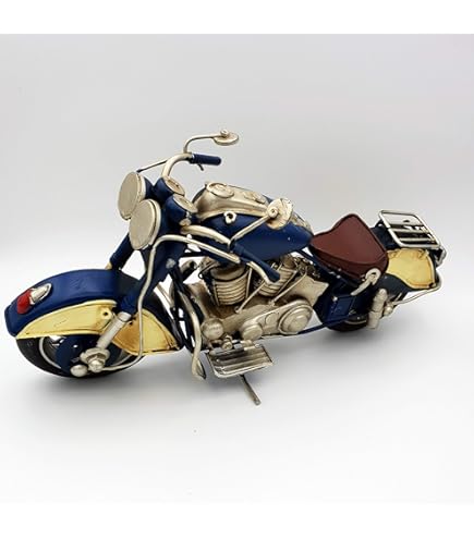 Modèle De Moto Rétro Artisanal Avec Horloge De Bureau, Jouet Pour