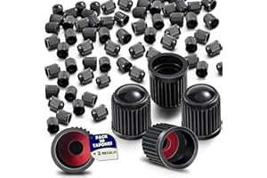 GENERAL IMPORT COMPANY Pack de 30 Tapones para Rueda de Coche + 2 de Regalo | Tapón Universal para Válvula de Neumático, Moto, Bicicleta o Patinete | Anillo Sellador Antifugas para Protección Total