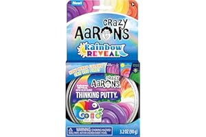 Crazy Aaron's Rainbow Reveal Thinking Putty, Heat-Sensitive, UV-Reactive, Glow-in-Dark, 90g