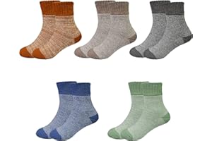 GENTABY Kids Winter Socks for Boys Girls Warm Socks Toddler Boot Skiing Thermal Thick Socks - 5 Pairs High Elastic Socks for 1-12 Years Kids