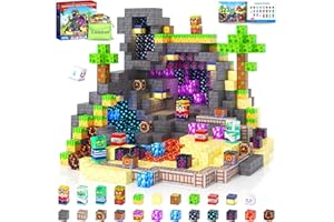 Coodoo Magnetische Bausteine - Baue Mine Magnet Welt für Kinder 4-8, Magnetische Fliesen Outdoor STEM Konstruktionsbausteine Sensorische Spielzeug für Jungen und Mädchen ab 3 Jahren Kinderspielzeug