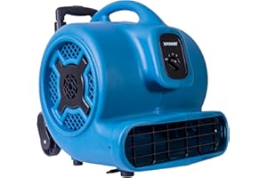 XPOWER P-800H Pro 3/4 HP 3200 CFM Centrifugal Air Mover, Carpet Dryer, Floor Fan, Blower, Telescopic Handle and Wheels, for Water Damage Restoration, Janitorial, Plumbing, Home Use,Blue
