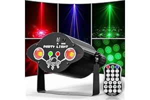PROPULSION LIFE Luci da discoteca, 3 in 1 RGB+UV+RG LED DJ Luci da Festa con Effetto Strobo con Telecomando per Natale, Halloween, Decorazione Karaoke, Bar KTV Bar