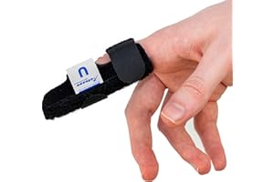 Actesso Neoprene Finger Splint Brace – Injury Support for Mallet Finger, Trigger Finger, Finger Pain, & Broken Finger – for Index, Middle & Ring (Black)