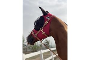 ‎TGW RIDING TGW Riding Super Fit Pferdefliegenmaske Pferde Fliegenmaske Horse Fly Mask (L, Red)