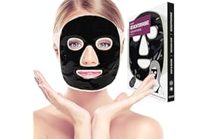 ICEHOF Maska chłodząca z glinkiem – chłodząca maska na twarz – kojąca maska wellness – maska relaksacyjna działa uspokajająco i łagodzi ból – maska na twarz (czarna)