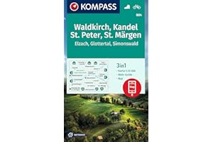 KOMPASS Wanderkarte 884 Waldkirch, Kandel, St.Peter, St. Märgen 1:25.000: 3in1 Wanderkarte, mit Aktiv Guide inklusive Karte zur offline Verwendung in der KOMPASS-App. Fahrradfahren.