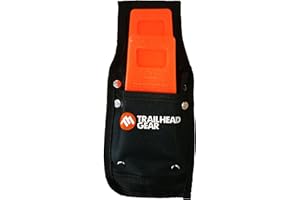 Trailhead Gear Black Durable Tree Felling Bucking Wedge Belt Pouch Holster Kit complete with Two Standard 5.5” length and 1” rise Orange Wedges