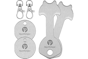 NORTHDEER Shopping Trolley Release Key - Stainless Steel Removable Shopping Trolley Token Coin Keyring (2 Set)