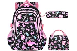 Atarni Cartable Fille Primaire CP Enfant - Sac a Dos Ecole Scolaire CE2 Elementaire Ensemble de 3 Pieces avec Sacs à Lunch et Trousse pour CE1 CM1 CM2 D'école Étudiants
