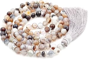 GENERIC Fukugems Mala tibetana 108 perline collana donna uomo Mala pietra bracciale buddista meditazione collana