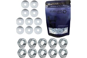 EVELYNE BOLTS M8 Nuts & Repair Washers Set. 10 – M8 Steel Nuts & 10 – M8x25 Repair Washers (Large Diameter)