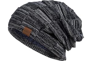 REDESS Bonnet pour Homme et Femme Chapeaux d'hiver Chauds Bonnet de crâne tricoté épais