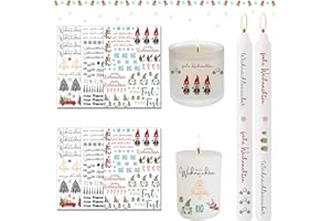NHYDZSZ 6Pcs Kerzen tattoo folie,Kerzenfolie Kerzen Tattoo Weihnachten Kerzen Sticker Wasserschiebefolie Kerzen kerzen beschriften folie Kerzentattoo,Sprüche zum Verschenken,für Kerzen/Keramik(J)