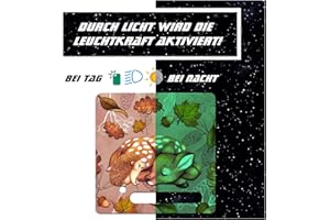 ‎YABADUU yabaduu Schutzfolie Schutzcover für Toniebox passgenau selbstklebend kindgerecht Folie Zubehör für Kinder Spielzeug (Y031-43 Herbst Igel Reh, Nachtleuchtend)