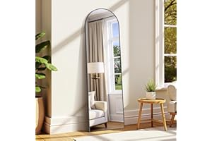 WOLIBEER Ganzkörperspiegel 150x40 cm Standspiegel und Wandspiegel mit Schwarzem Aluminiumrahmen Sicherer Stabiler Deko-Spiegel für Wohnzimmer Schlafzimmer Flur Schmink