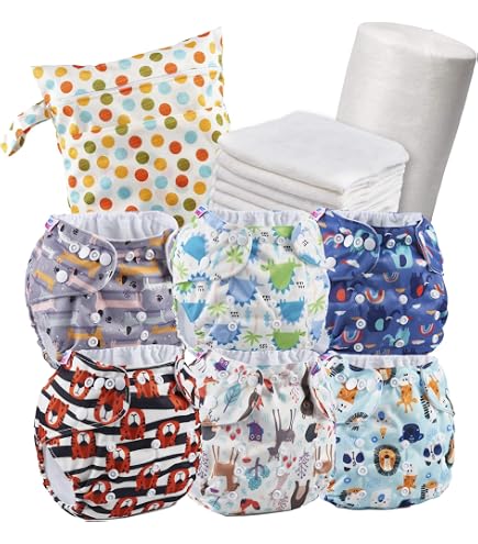 Set aus 6 100% Bambus Tuch Windeleinlagen fur Wiederverwendbaren Windeln -  4-Schichten : Amazon.de: Baby