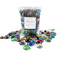 goodspot® Glasnuggets bunt 500g (ca. 120 Stück) Dekosteine zum Dekorieren und Basteln gleichmäßiger Farbmix im…
