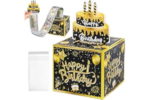AVETTCIT Birthday Explosion Gift Box, Money Box for Cash Gift, Money Wallets for Cash Gifts Christma, Funny Birthday Gift Box, for Drawer DIY Cake with Pull Out Card for Wife Girlfriend