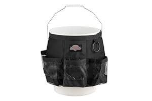 Bucket Boss Auto Boss Wash Boss Organizer for a 5 Gallon Bucket, with Fast-Drying, Exterior Mesh Pockets for Car Wash Supplies, Allowing for Soap and Water in the Bucket, in Black, AB30060