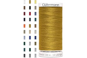 Nähmit Gütermann DENIM Fil à coudre en jean de qualité supérieure et indéchirable 100 m + carte couleur gratuite (A07-1970)