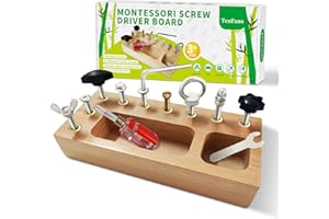 TenFans Montessori Juguetes para 1 2 3 4 años, Tablero de Destornilladores Montessori, Juguetes de Madera para niños, Juguetes de Habilidades motoras Finas, Juguetes sensoriales para niños pequeños.