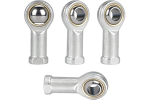 EFUTURETIME 4PCS Rótula M12, Cojinete de Extremos de Varilla con Rosca Derecha de Acero para Rodamientos, Rodamiento de Rotula SI12T/KM(PT) para Diversos Dispositivos Mecánicos
