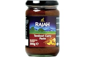 ‎RAJAH Rajah Tandoori Currypaste – Leicht scharfe Gewürzpaste für authentische Curry-Gerichte – Ideal zum Würzen von Fleisch, Fisch oder Gemüse – 3 x 300 g