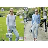 King Cole Knitting Pattern Ladies Cardigan And Jumper In Drifter