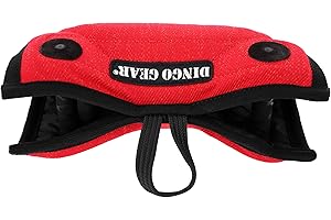 DINGO GEAR WWW.DINGOGEAR.COM 1977 Dingo Gear Mordant en Coin Universel pour Dressage de Chiens, IGP, Obéissance, Sports Canins, Nylcot, Mini Manchon avec 1 Poignée, 2 Prises Intérieures, Dur, Rouge (S00708)
