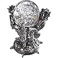 Design Toscano Dragons of Corfu Castle Gothic Decor Statue Globe Figurine, 5 Inch, Silver Chrome
