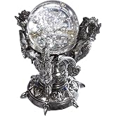 Design Toscano Dragons of Corfu Castle Gotik Dekor Heykeli K&uuml;re Heykelcik, 13,8 cm, G&uuml;m&uuml;ş Krom