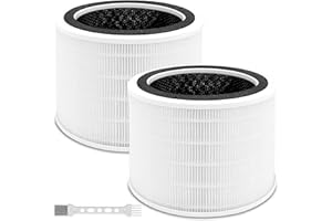LAUKOWIND 2 filtros Core 200S de repuesto, filtro de repuesto para purificador de aire Levoit Core 200S 3 en 1 H13 HEPA de repuesto de carbón activo, limpia hasta un 99,98% de polvo, polen, alérgenos para