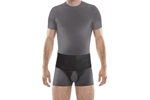 TOROS-GROUP Cinturón para Hernia Inguinal Para los Hombres - Cinturón para Hernia Crural para Mujeres - Braguero Hernia Inguinal -Apoyo en la hernia inguinal doble Medium Negro