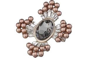 Sincera Elegante spilla da donna con cristalli Swarovski e perle (madreperla naturale) Spilla di perle per sciarpe Spille da balia alla moda 02-19540