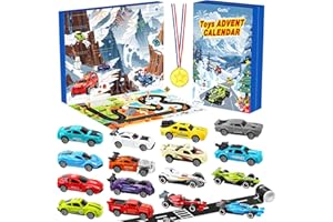 ‎GOFFII Adventskalender 2025, Kinder Zurückziehen Autos Spielzeug, Sportwagen Rallye-Auto Rennspielzeug, 24 Tage Weihnachtskalender Geschenk für 3-12 Jahre alt Jungen Mädchen