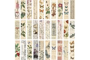 ATBUSS Juego de 30 marcapáginas de papel con patrones artísticos, marcapáginas vintage, accesorios de libros de estilo clásico, marcadores estéticos para leer, marcar, 4 * 15 cm