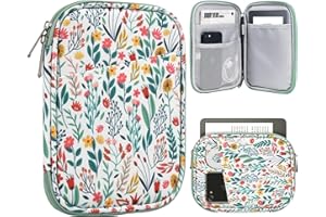TiMOVO 6-7 Pulgadas Funda de Tableta para Nuevo Kindle Paperwhite/Colorsoft Signature Edition, Funda Protectora con Bolsillo para Kindle E-Reader/Oasis y Dispositivos Kobo, Flores