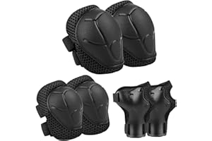 Qaestuan Protezioni Skateboard Bambino, Protezioni Pattini, Regolabile 6-in 1 Protezione Kit per Bambini con Ginocchiere Gomitiere e Polsiere, per Skateboard,Bicicletta,Pattinaggio, Ciclismo