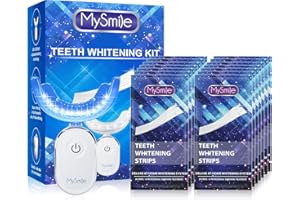 MySmile Teeth Whitening Kit, 28 Non-Sensitive Teeth Whitening Strips, Deluxe Teeth Whitener Dental Grade Tooth Whitening Strips for Home, Travel, 10 min Fast Result for Beautiful White Smile