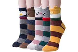 CHALIER COZY Calze da Donna in Cotone con 5 paia di Calzini Invernali Spesse Calze Comode e Morbide, Taglia unica